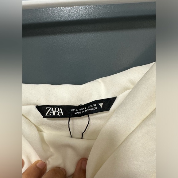 Zara white tube top with foldover detail size L - Picture 4 of 5